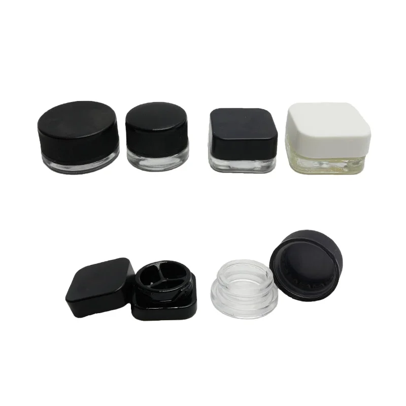 3ml 5ml 7ml 9ml round square concentrate jar Children Resistant Container Jars Child proof Glass Jar for CBD wax oil  CP-AN88
