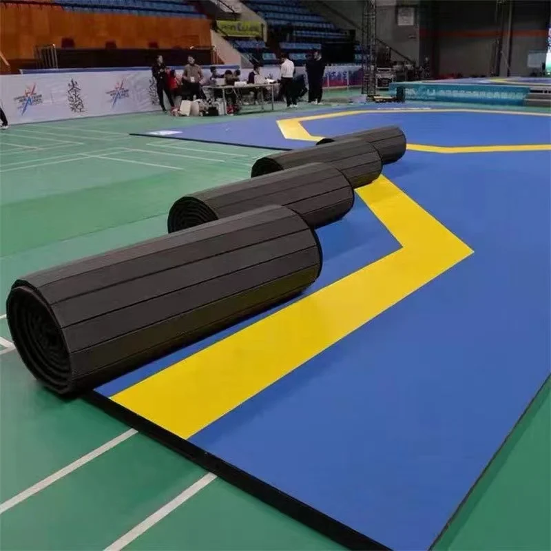 Customized Logo Wall Mats BJJ Foam Roll Out Mats Judo Jiu-jitsu Tatami Mat for Martial Arts
