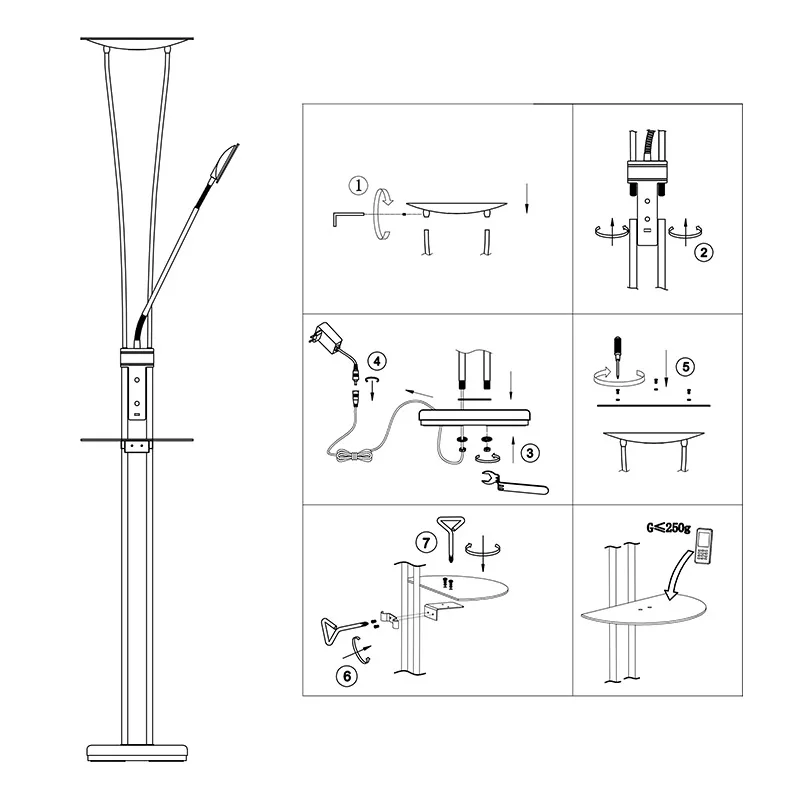 Modern Simple Floor Lamp for Tea Table LED Creative Shelf Iron Art Floor Lamps Living Room Sofa Bedroom Stand Light