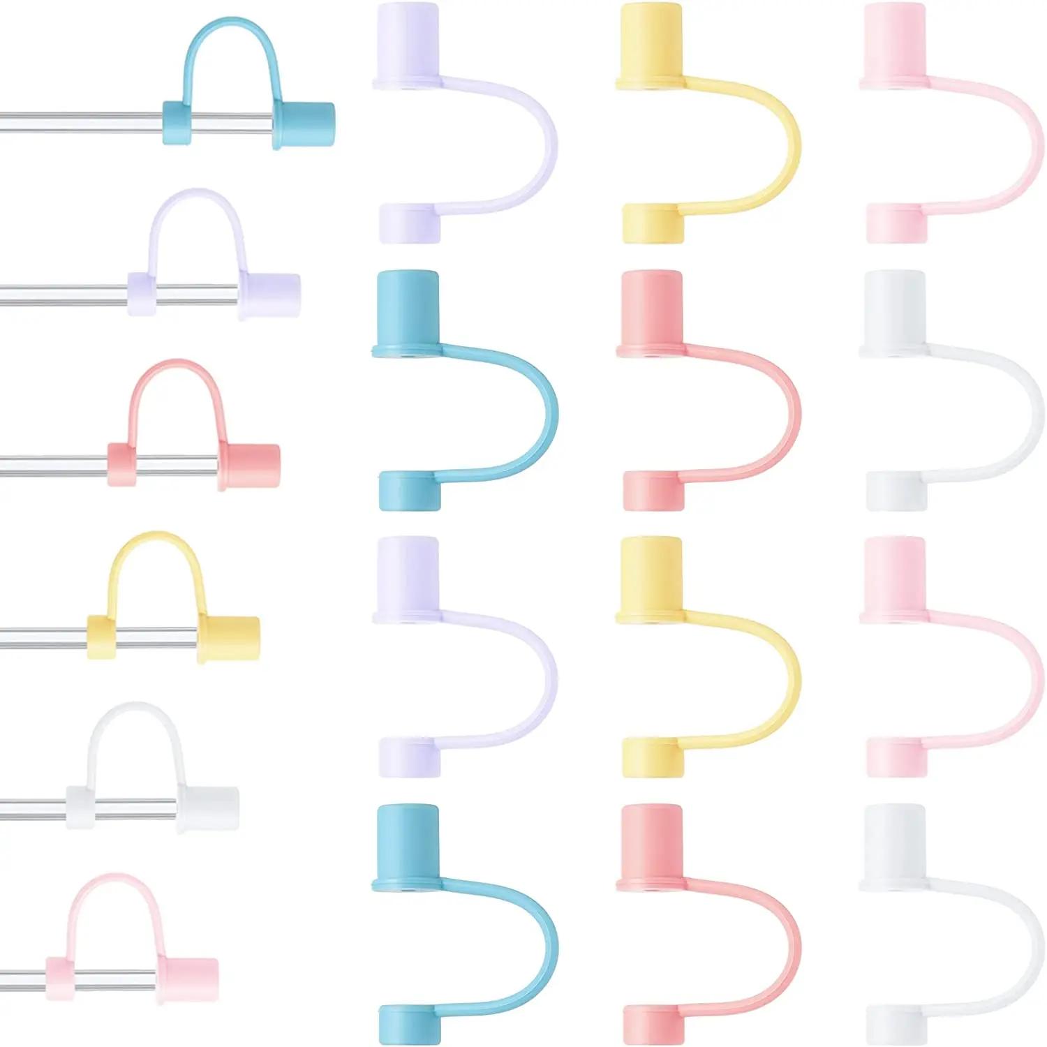 reusable  straw toppers Food grade silicone straw cap