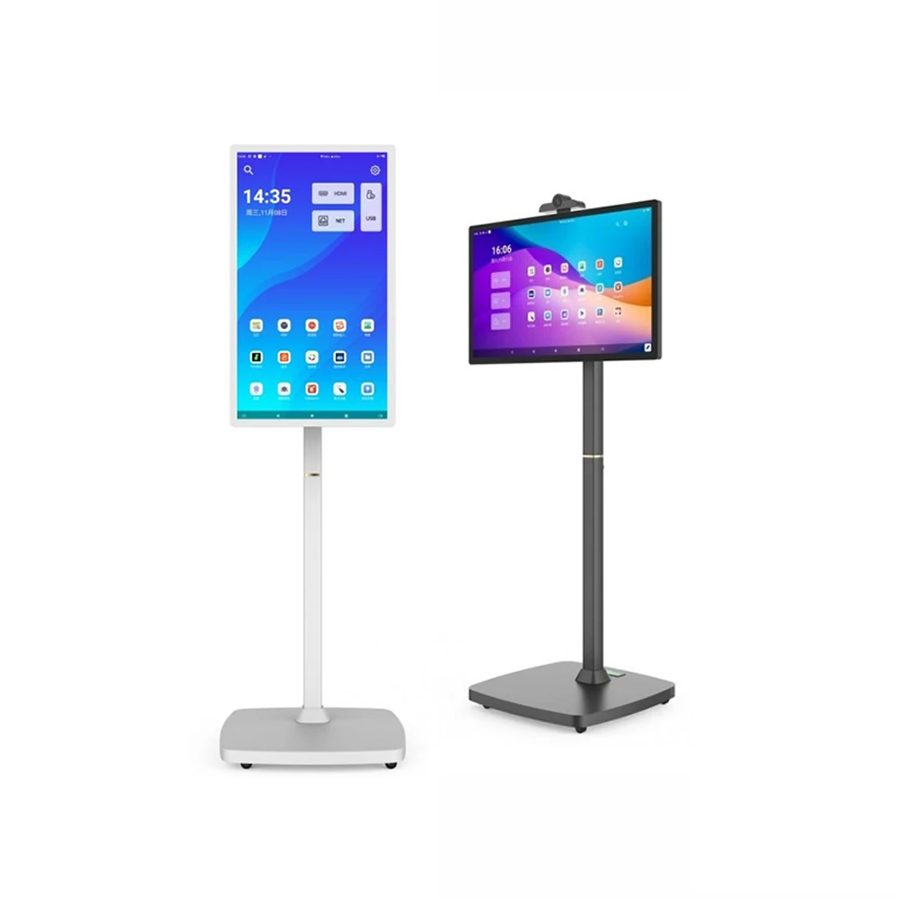 Floor Standing portable tv Stand Follow By Me Vertical Display Touch Screen 32 inch Smart Tv
