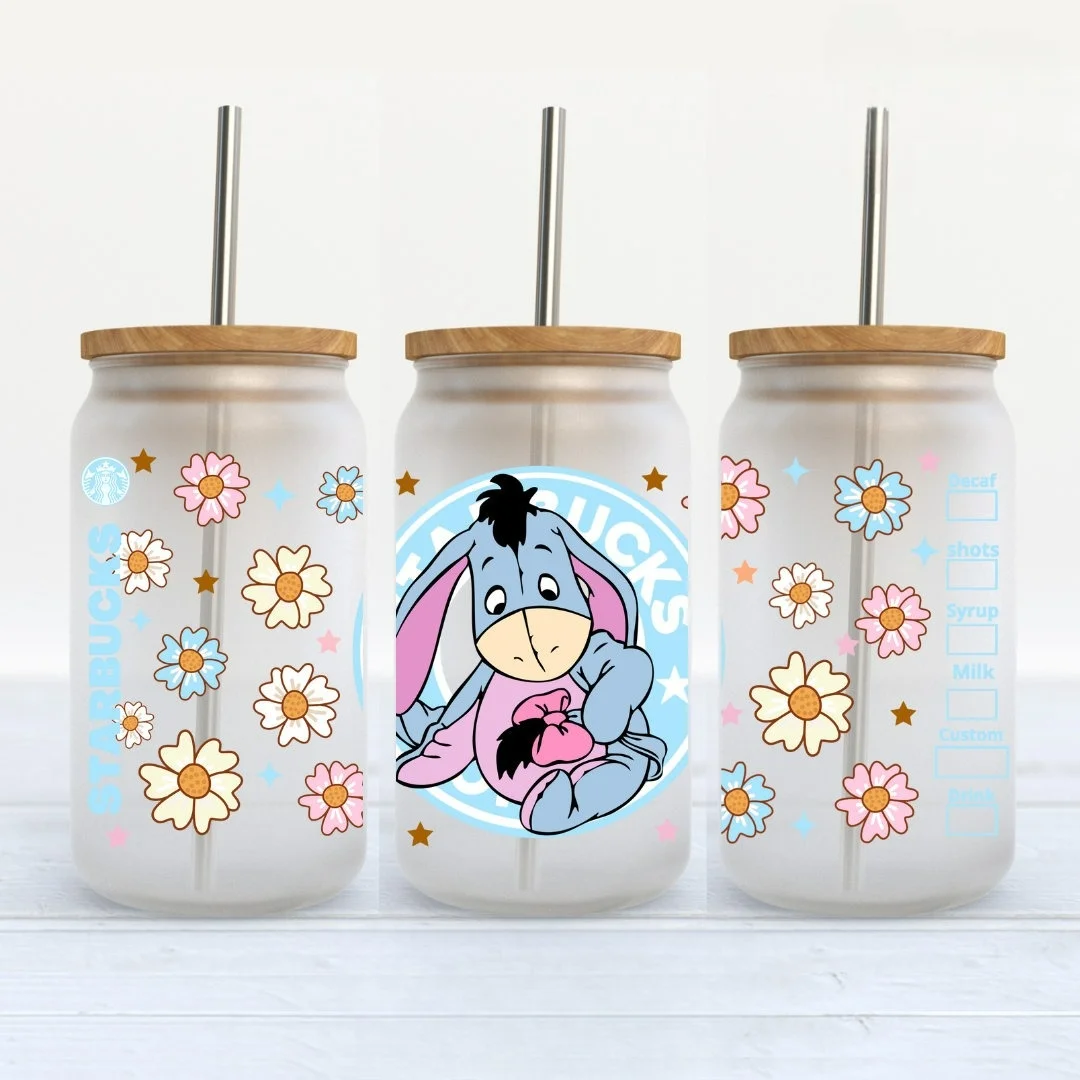 Factoroy UV Dtf Soccer Mom Cup Wraps Coffee Cup Transfers Sticker Decals for 16oz 20oz Libbey Glass Can