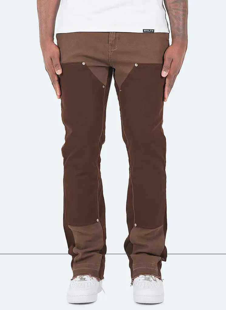 Flared Denim Loose Patchwork Jean Pant Man Vintage Flare Carpenter Jeans