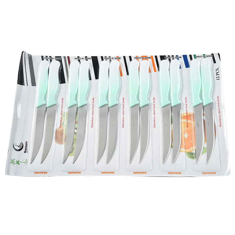 Plastic Handle Stainless Steel Household Kitchen Fruit Boning Knife Kitchen Knife Bread Knife 3pcs Set