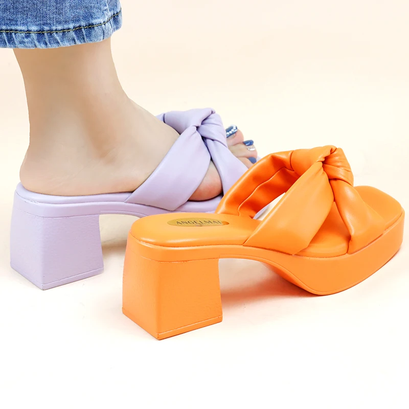 Ankle Strap Square Heel Sandals Bridal Shoes Wedding summer slippers women fashion new shoes  ladies high heel platform sandals