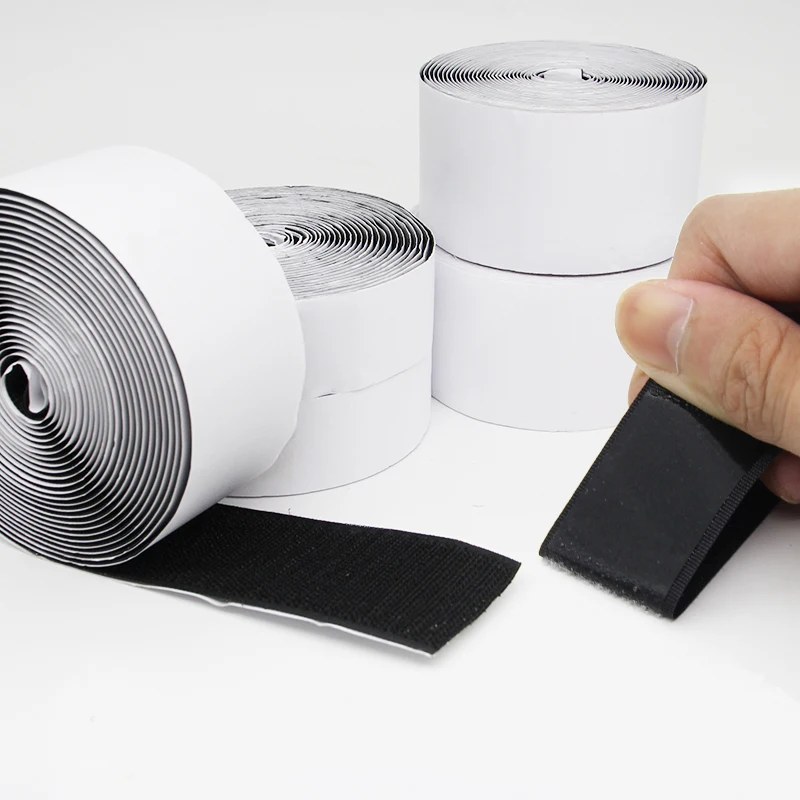 Hot Sales Window Screen Curtain Self-adhesive Tape 100% Nylon Back Adhesive Double Sided Velcroes Black White Colorful