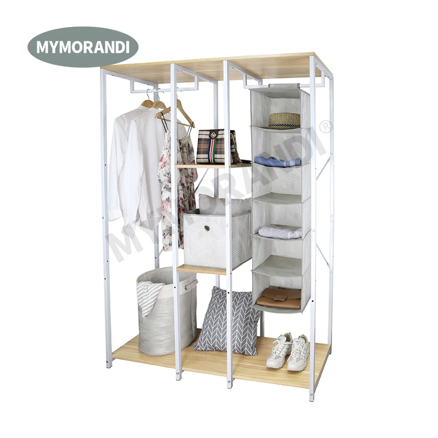 High Quality Modern Metal Wardrobes Closet Storage Racks  bedroom 4 Tier Metal Storage wardrobes