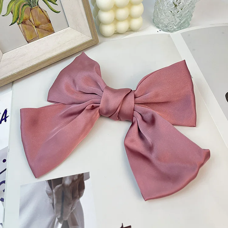 Hair Bows for Women Bow Hair Clips Silky Satin Hair Bows for Girls Neutral Colors  Ribbon Clips for Women