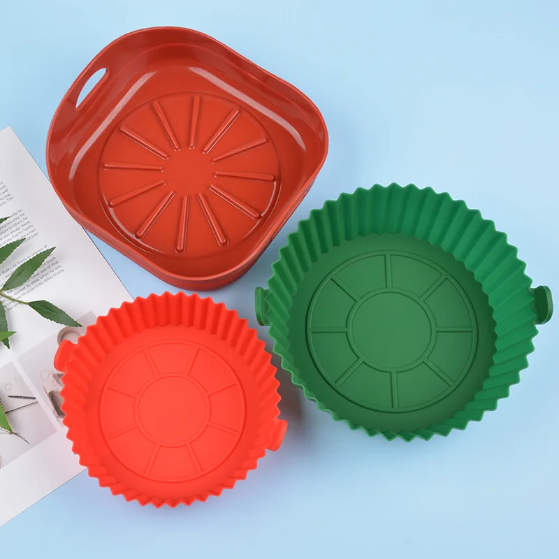 Reusable Basket No Stick Food Safe Silicone Air fryer Liner Round Big Air fryer Silicone Pot