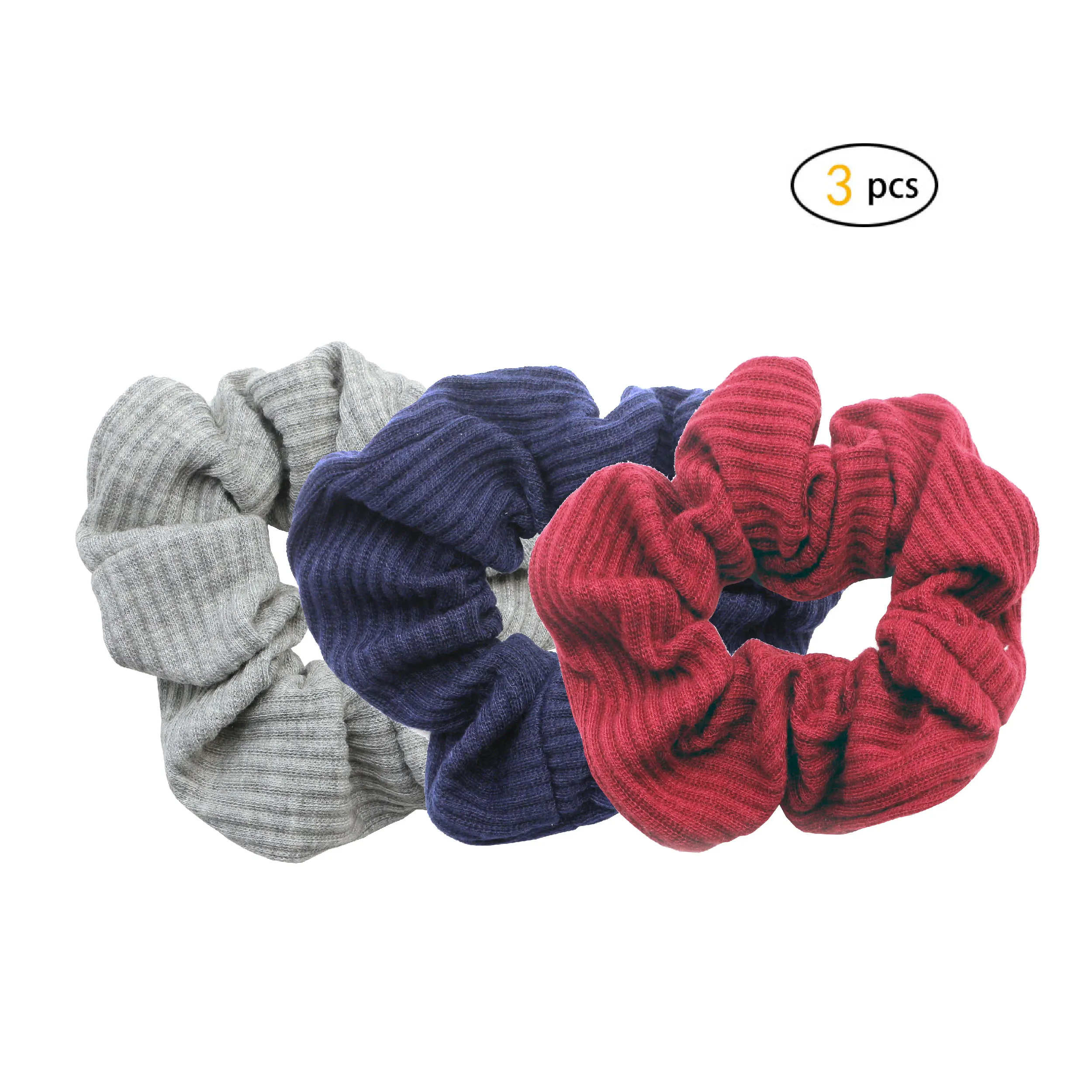 Lirong  Rib Cotton Traceless Beauty Thermal Twisters Hair Scrunchies Assorted Color With Delicate Bag For Woman