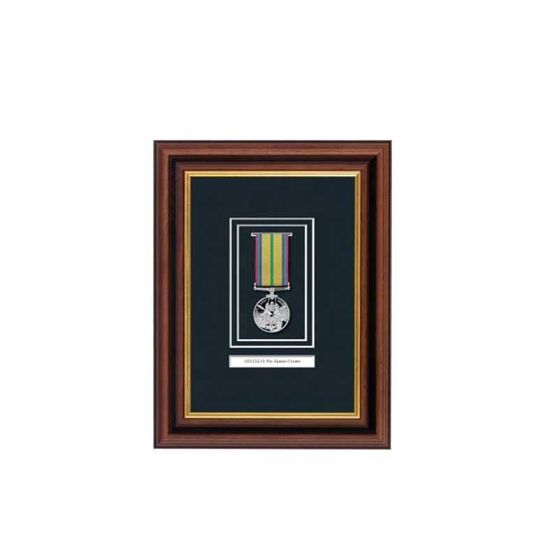 Hot Sale Black Wood Medal Shadow Box  Photo Frame War Medal Display Frames for Medals and Certificates