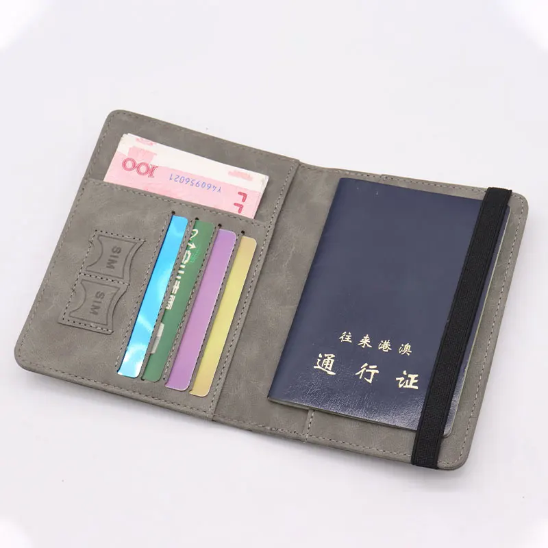 Wholesale Custom Logo Travel PU Leather Passport Cover Waterproof RFID Certificate Bag for Travel