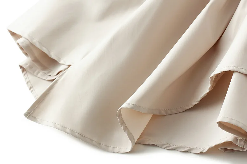 Solid High Waist Asymmetrical Split Shirred Maxi Skirt