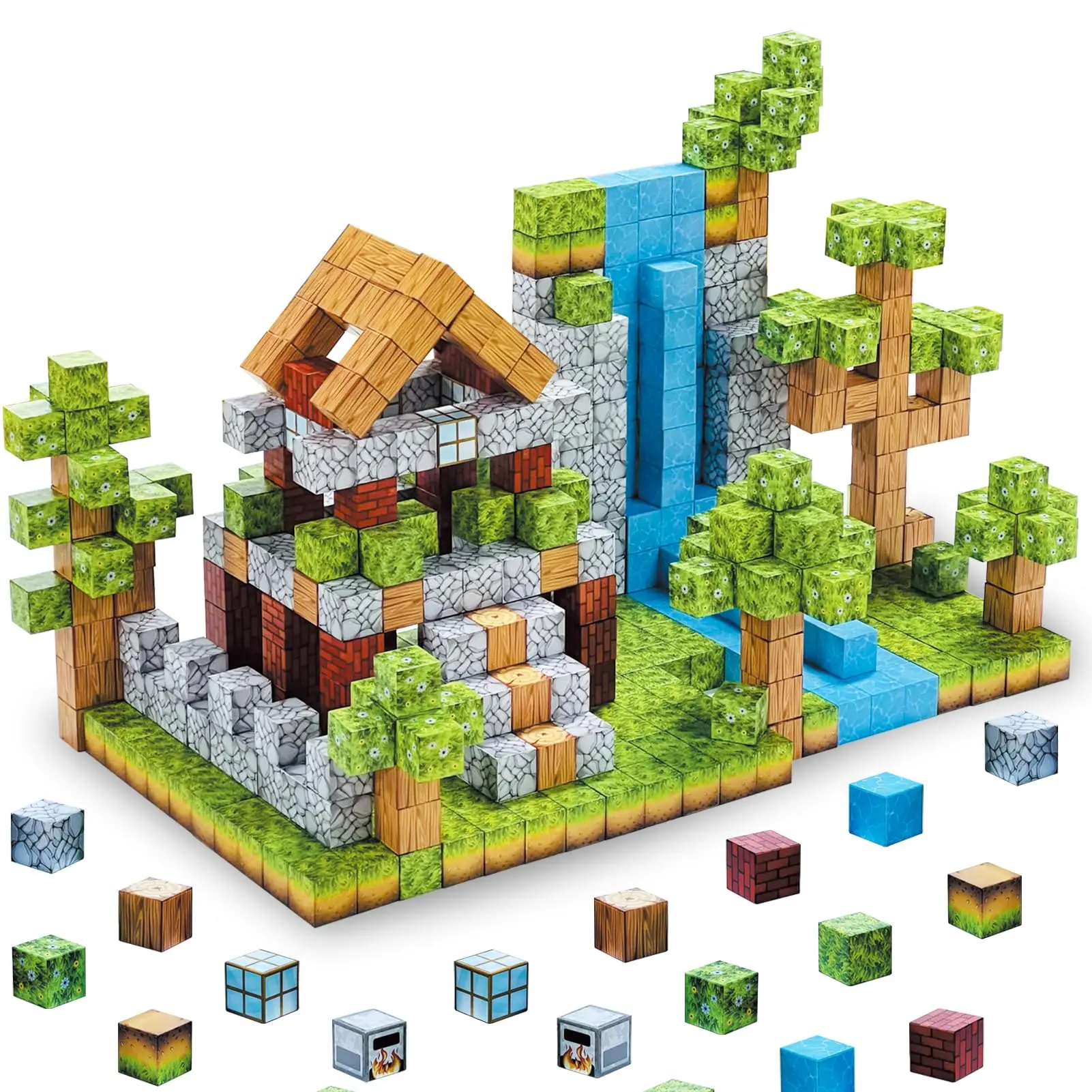 2025 Trending Stem 3d Magnetic Cube Set Magnet Toys children Puzzle Toddler Magic Strong Forest Magnetic Building Blocks For kid