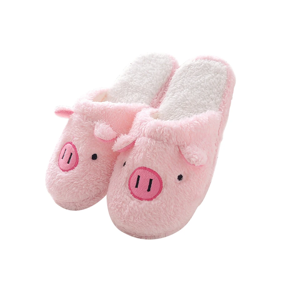 New Winter Women Slippers Home Women Shoes Cute Cartoon Fashion Lovely Bear Pig Couple Indoor House Slippers With Fur