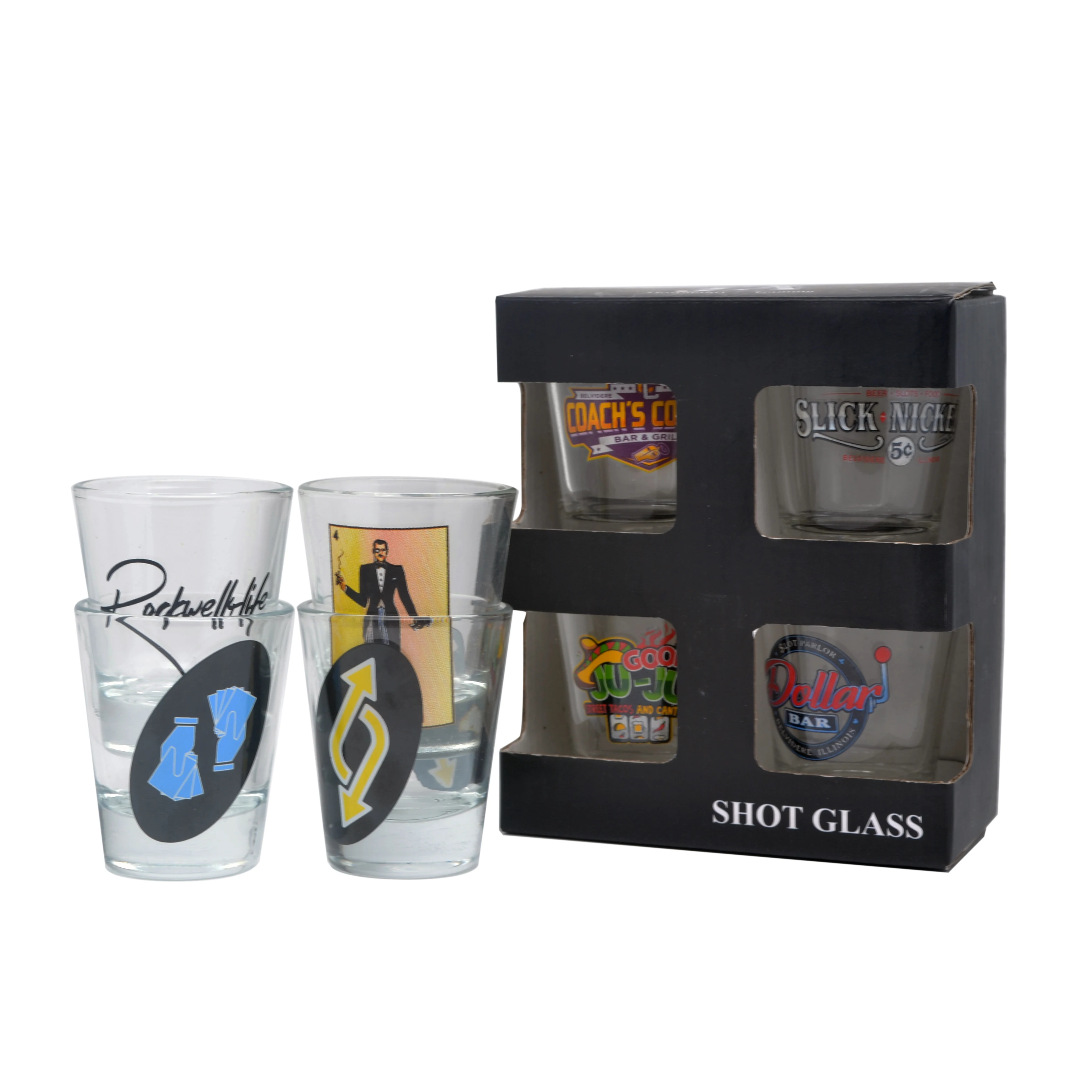Custom logo high quality glass shot glasses 50ml/1.5oz bullet shot glass