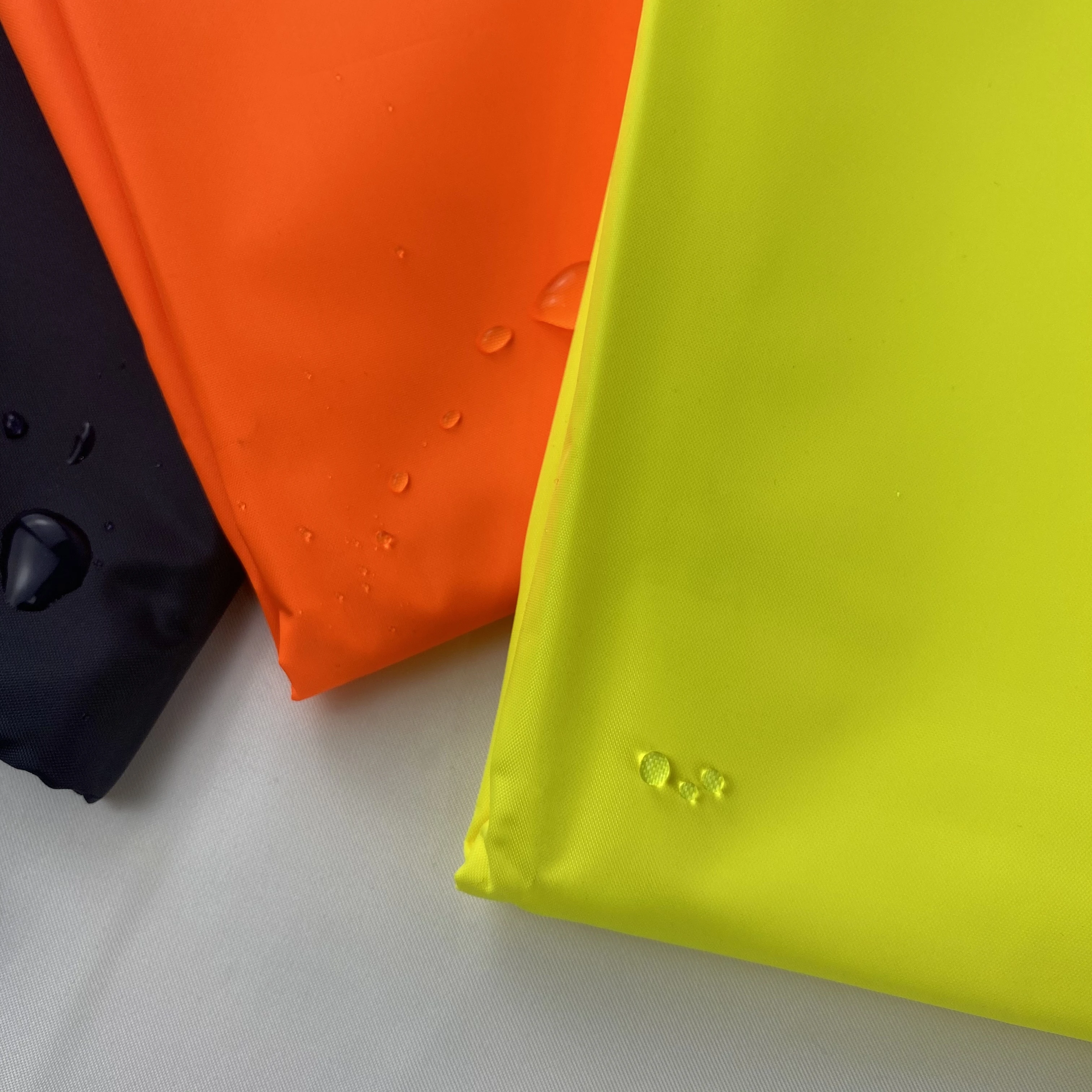
HOT SALE 190T taffeta 100% Polyester HV/NHV Waterproof fabric 200gsm PVC/PA coated for Raincoat/ Tent/ Car cover 