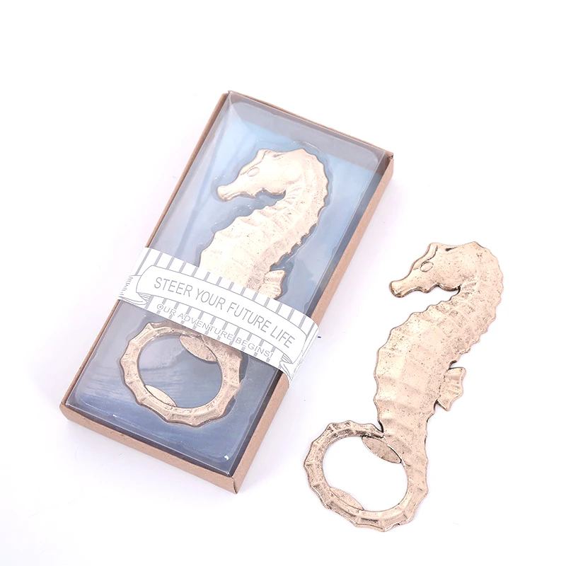 Новый золотой с формой гиппокампа, открывалка для бутылок вина Свадебные подарки промотирования розыгрыш подарки