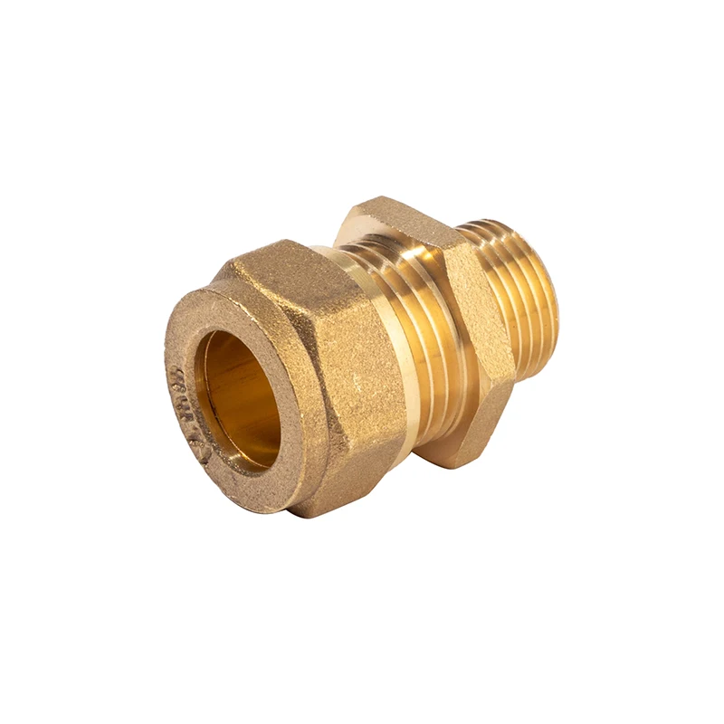 Forged Brass Biconical Fitting With Brass Ring Brass Pipe Connector Copper Fitting Reducing Straight