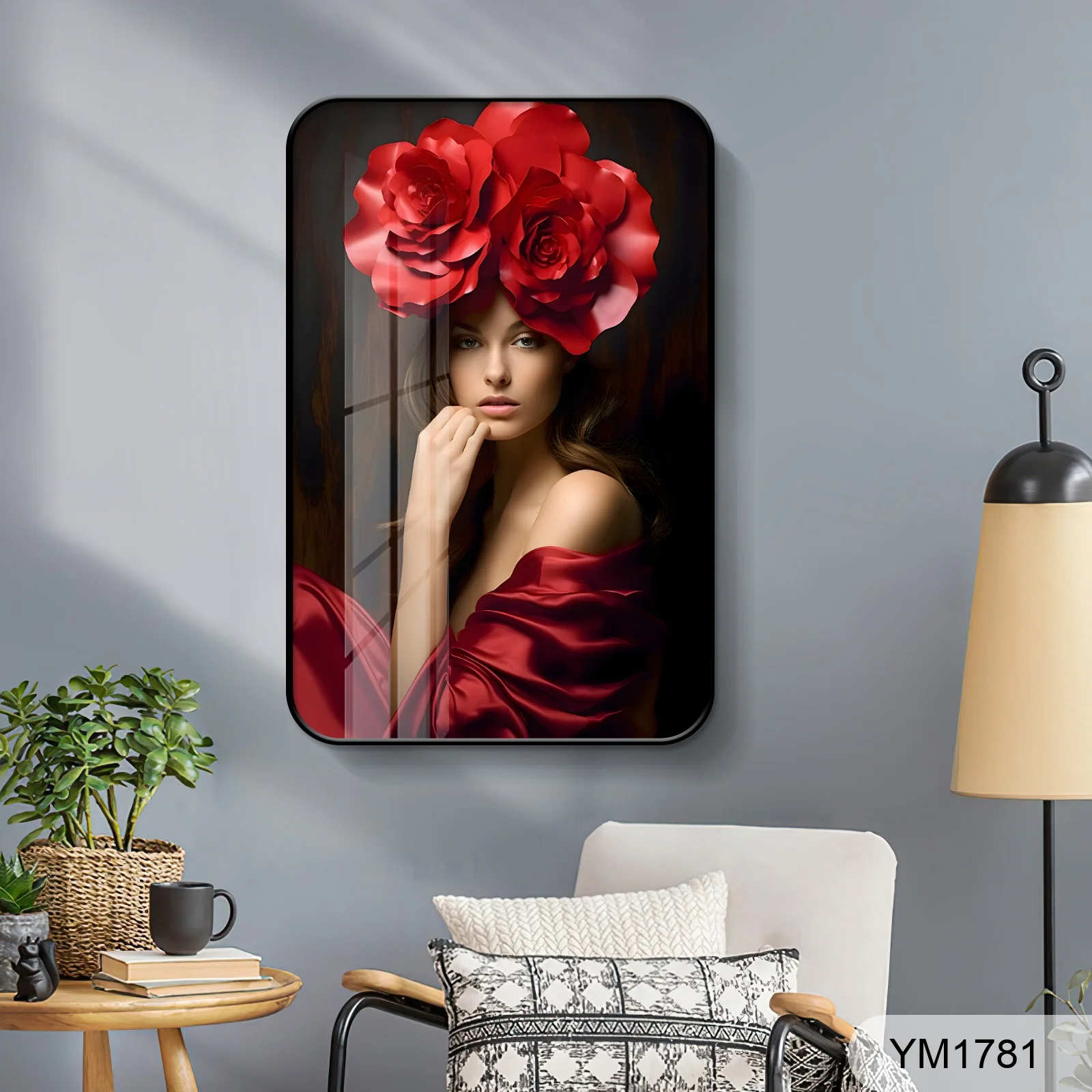 China Manufacturer Art Wall Corridor Living Room Hotel Portrait Figure Crystal Porcelain Decorative Painting