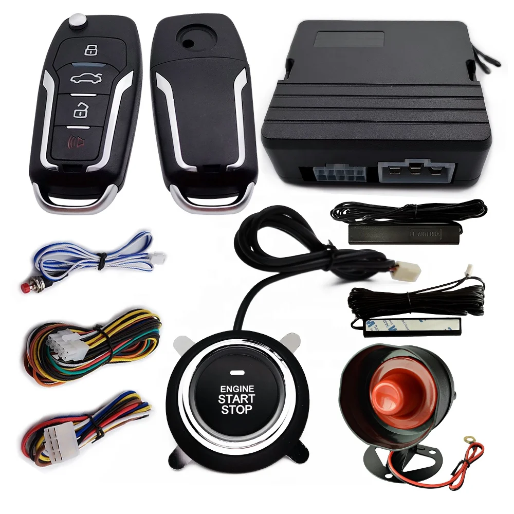 Car Alarm System PKE Keyless Entry Remote Engine Start Stop Push Button Start Automatically Lock Unlock car Door Universal Car