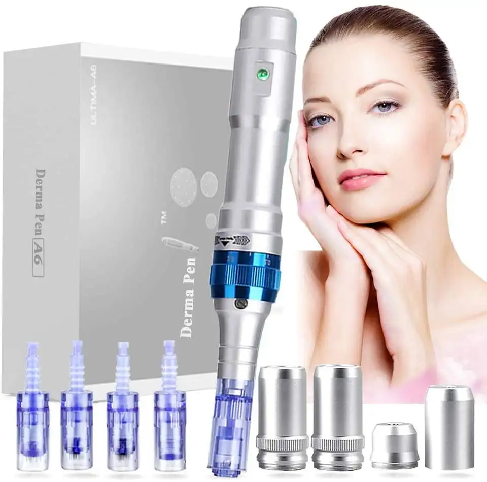 Microneedling Therapy Standard Ampoule Integrated Design Derma Pen Roller 64 Pins MTS Micro Needle Dermaroller Gold Dark
