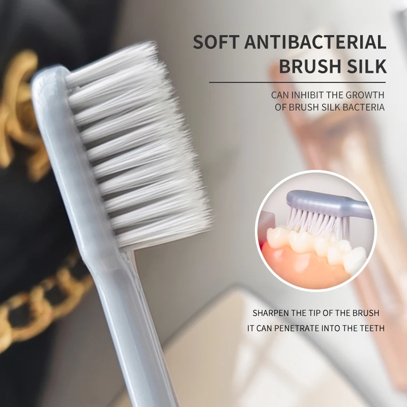 Adult Travel Toothbrush Folding Handle Silver Ion Soft Hair High Quality