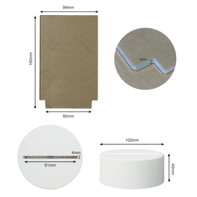 New Acrylic LED Lamp Message Note Board Erasable Acrylic Night Light Blank For Birthday Children Gift