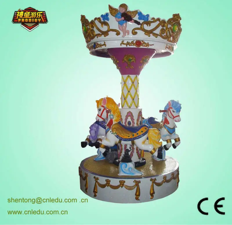3 seats attractions indoor kids amusement rides horse carousel merry go round for sale