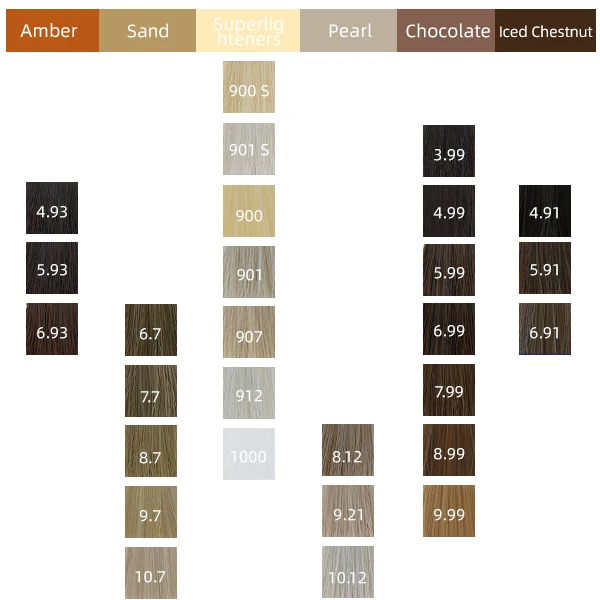 Enchanter Hair Dye 87 Shades Color Pallet Ash Blonde Hair Color Chart Book For Salon