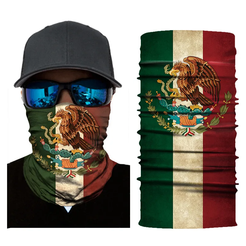 JSJM Wholesale Outdoor Sports Multifunctional Digital Printing World Flag Bandana Cycling Mask
