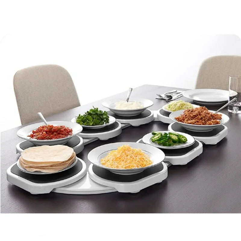 Hot Sale New Plastic Expandable Table Lazy Susan Turntable Family Party Gathering Dining Table Food Tray Turntable