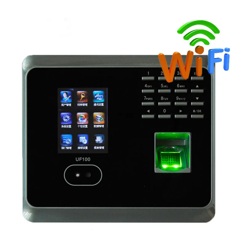 Wireless Biometric Facial Recognition Time Attendance Terminal WIFI Face Time Clock Employee Fingerprint Time Attendance