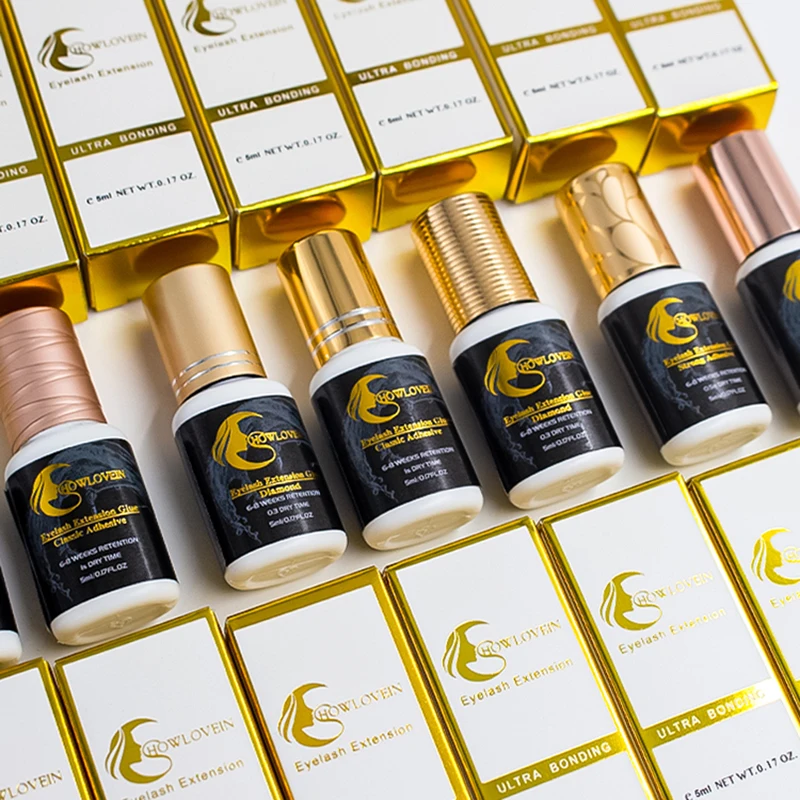 Hypoallergenic Lash Extension Glue No Burn Black Clear Pink Blue Eyelash Extension Glue