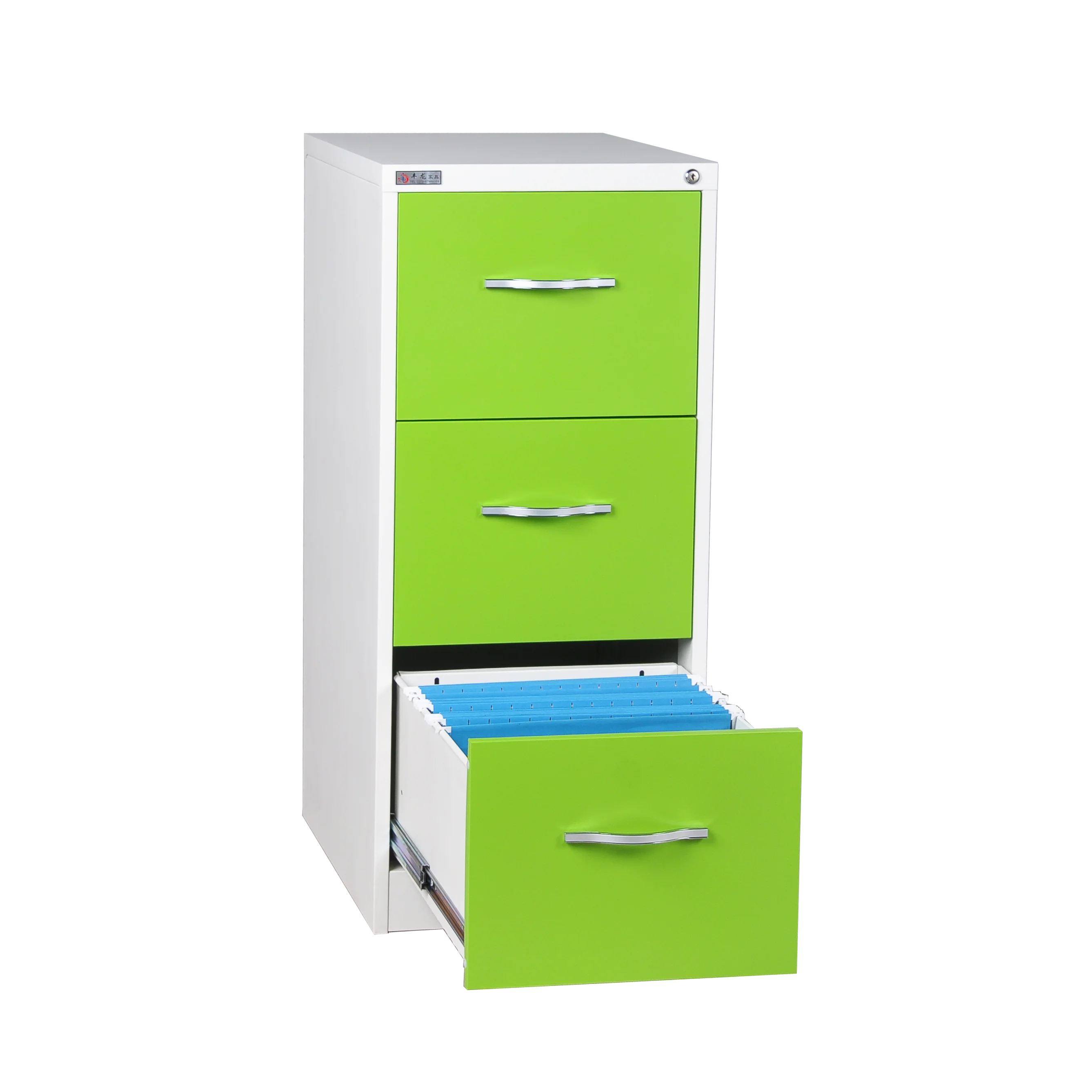 office furniture green metal vertical filing cabinet depth 3 Drawer file Cabinet