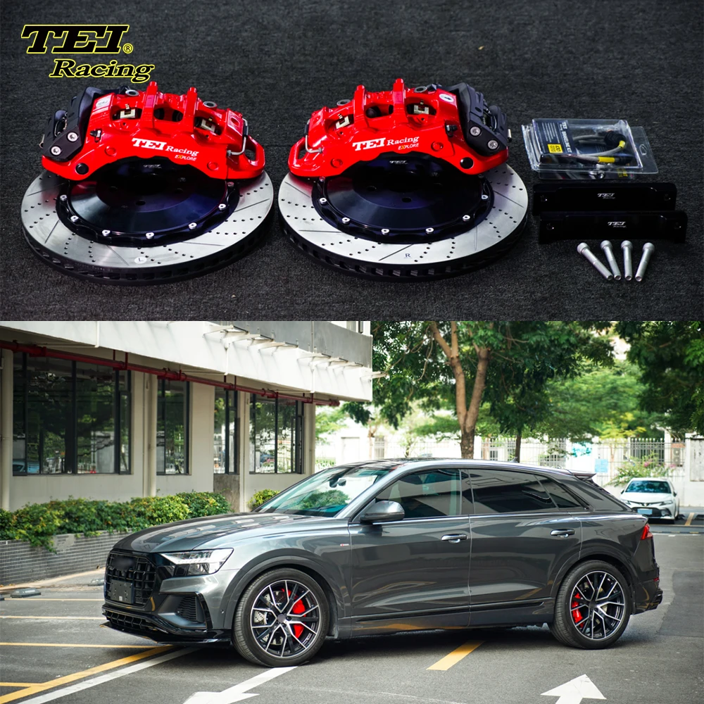 Rear Big Brake Kit 4 Piston Caliper with 405*34 mm rotor keep car EPB function BBK auto brake system For Audi Q8 22 inch rim