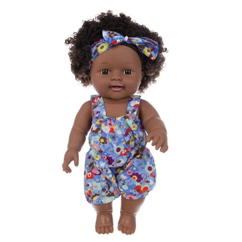 Wholesale American African Doll Vinyl Soothing Toys Reborn Baby Dolls Clothes Babies Miniature Doll Accessories
