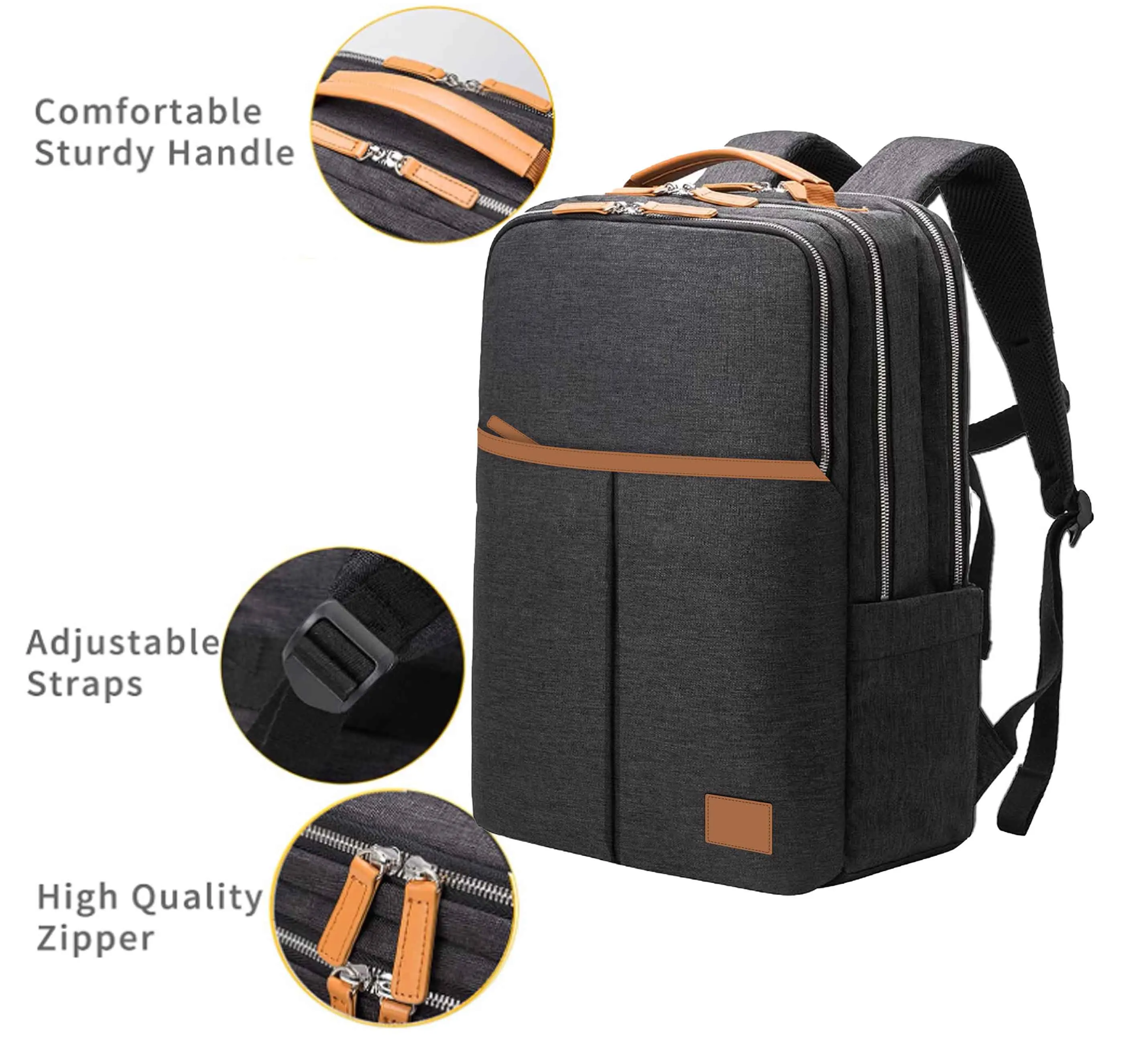 Big Storage Independent Design Safe Promotional Soft Belt Comfortable Men Business Backpack With Laptop Compartment