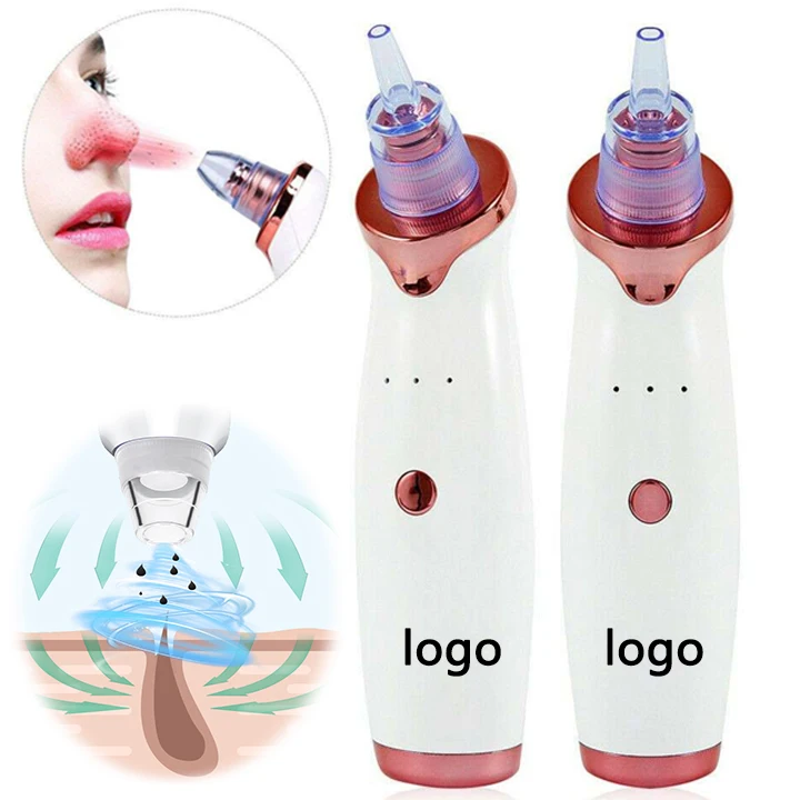 4 in 1 blackhead vacuum suction extractor blackhead remover face deep nose cleaner, laser blue light acne treatment device