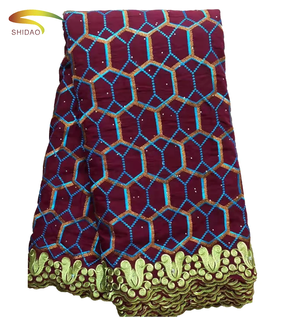 Wholesale 100% Cotton Swiss Voile Lace African Embroidery Lace Fabric For Dress