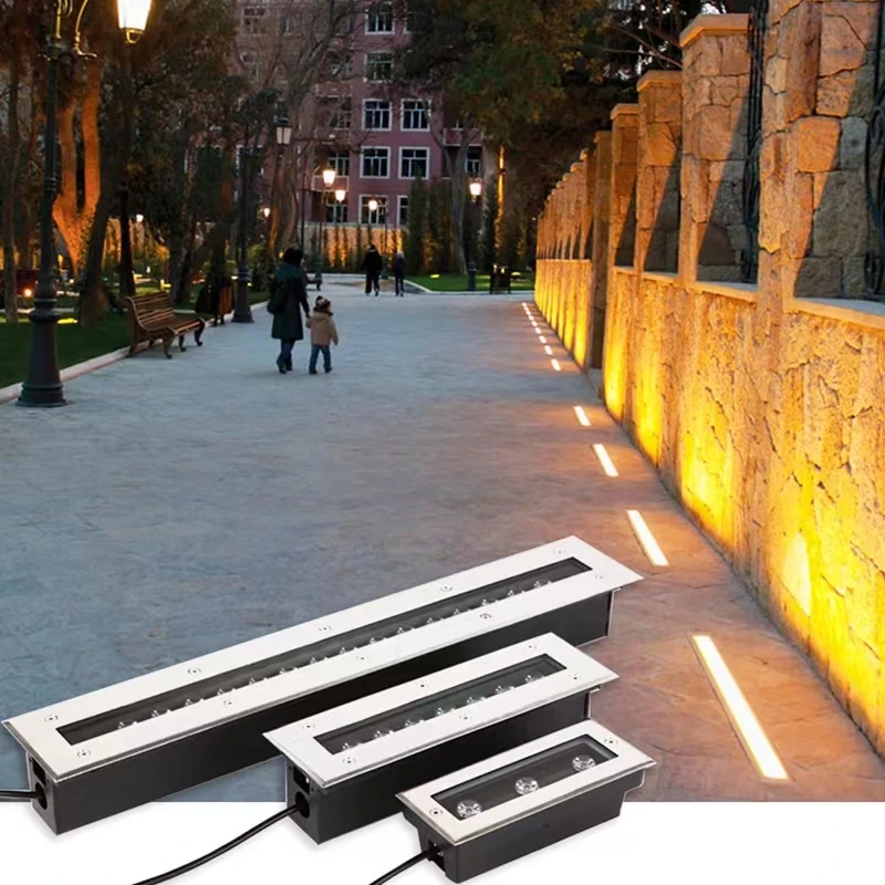Outdoor Buried Rectangular Linear Inground Floor Lamp IP67 RGB 3W 5W 6W 9W 12W 15W 18W 24W 36W Linear LED Underground Light