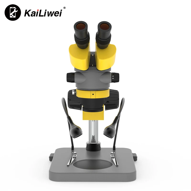 kailiwei optical 6X-55X Electronic Repair Base 7-45x Binocular microscope Digital Stereo microscope Double lemps lights