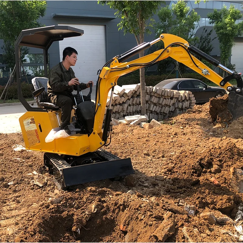 0.5 T 1 Ton Mini Hydraulic Excavator Rake Attachment Grab Bucket Bushings Bobcat Concrete Mixer Used Japan Micro Digger Flail