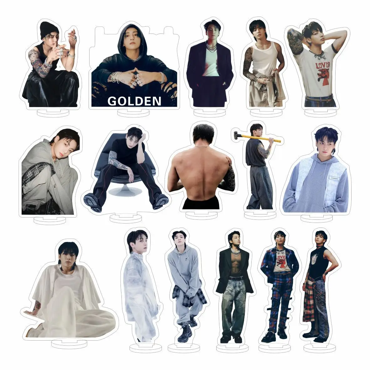 2023 JK Jungkook new album new acrylic double-sided stand table decoration JK photos stand