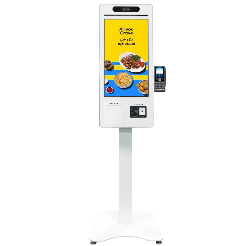 Touch screen monitor  Self-service Payment with card reader thermal printer bar code scanner