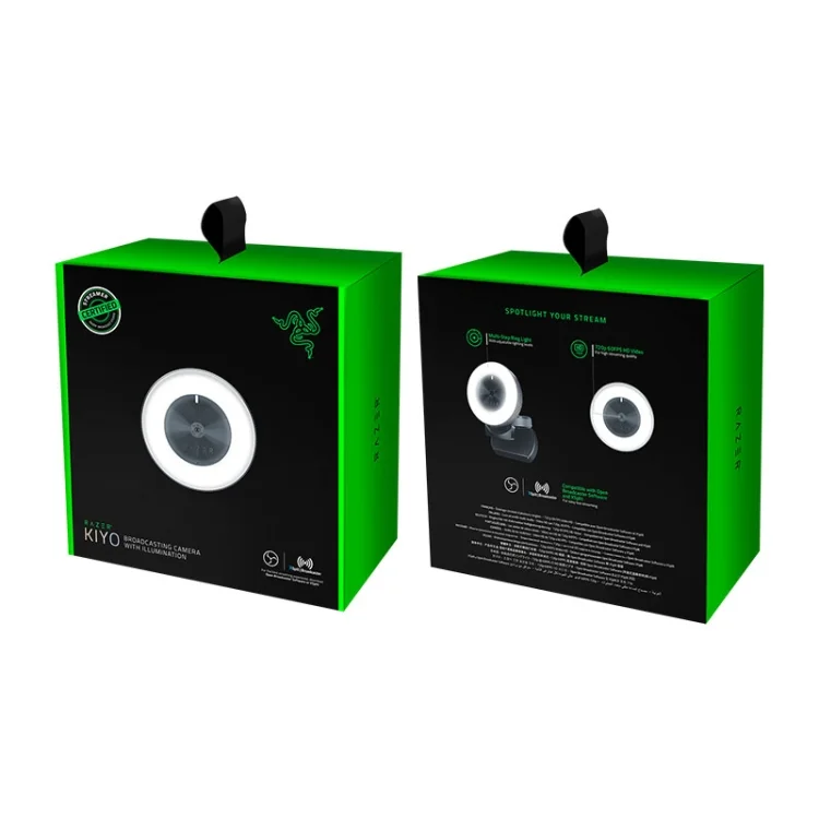 В наличии 1080P Razer Kiyo 4 МП HD настольная потоковая камера Веб-камера с многоступенчатой кольцевой лампой для Tik Tok потоковая трансляция в реальном времени черная