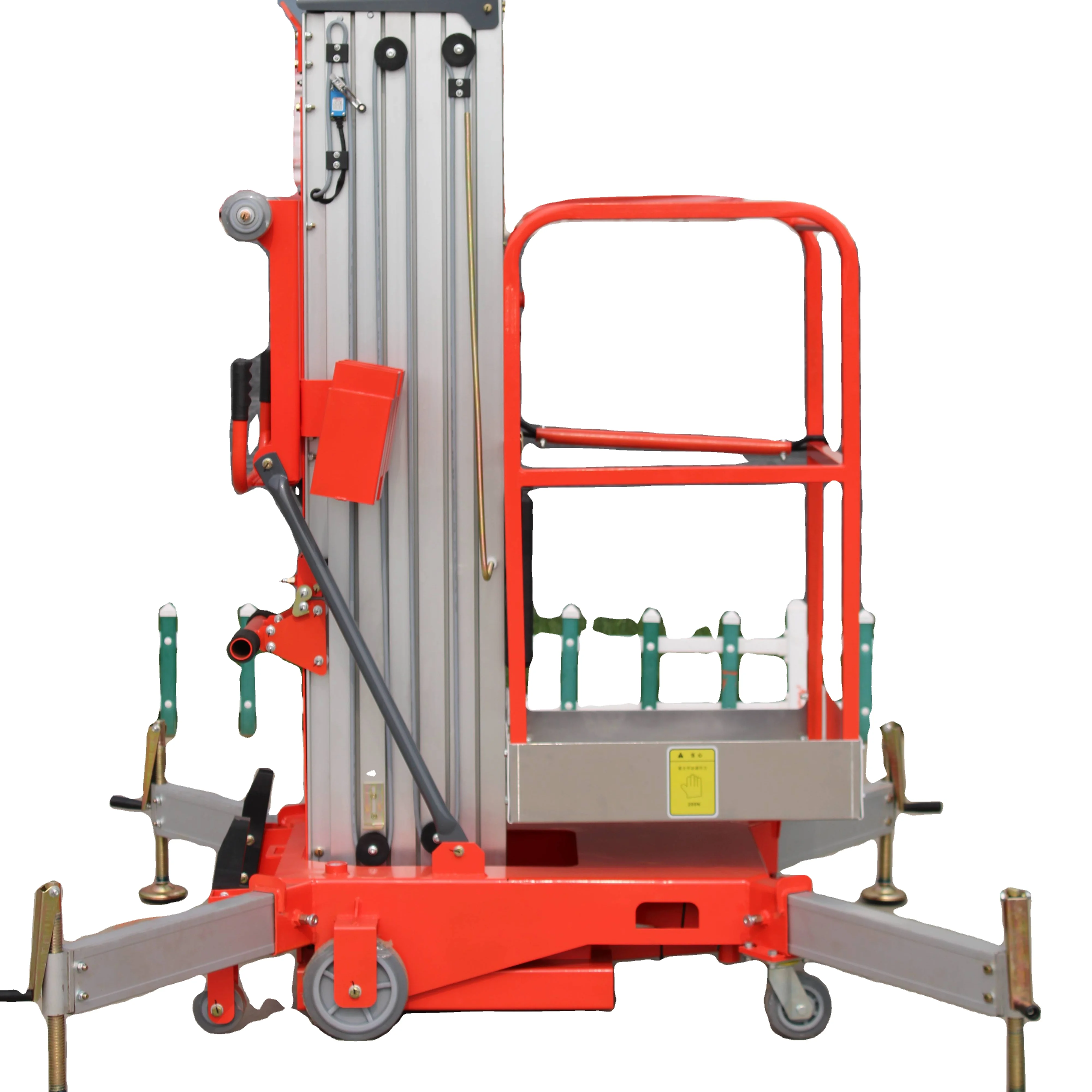 Electric lift work platform Mobile Aerial Work Platform Single Aluminium Alloy Mast Vertical Lift