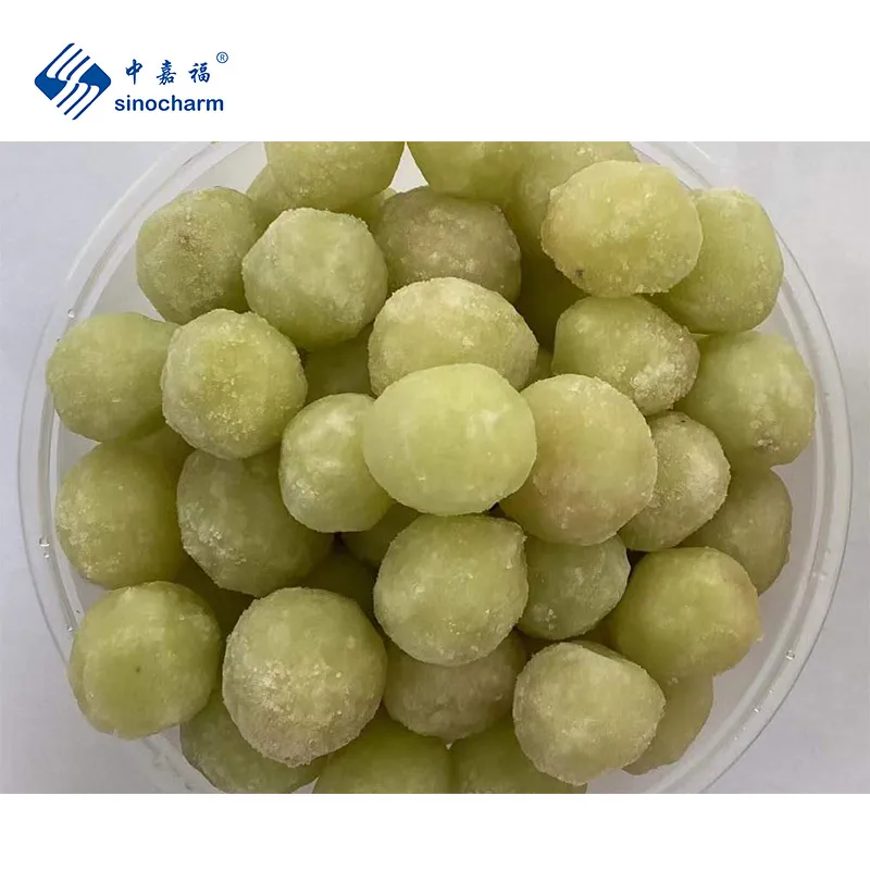 Sinocharm BRC A Frozen Fruits Shine Muscat Sweet Delicious IQF Frozen Peeled Pitted Grape