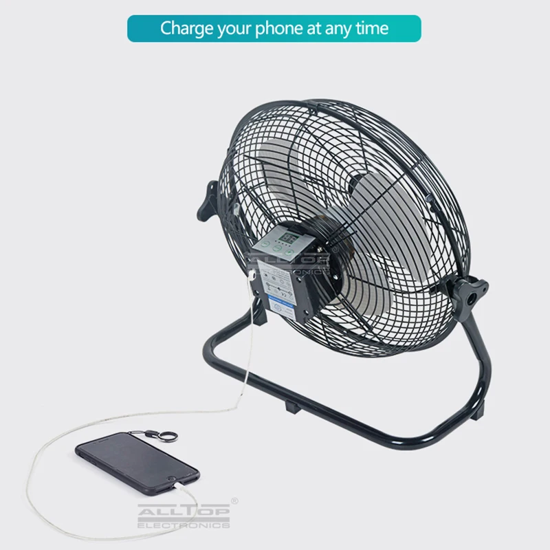ALLTOP Energy saving home portable solar powered fan stand rechargeable solar fan