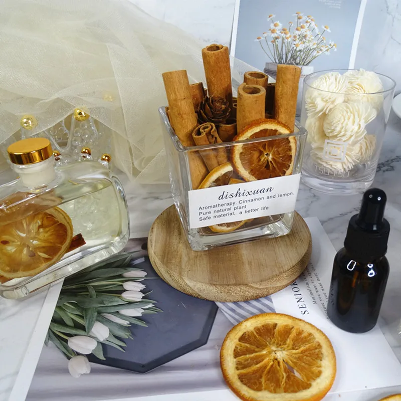 Wholesale Aromatherapy cinnamon lemon cup diffusio cinnamon lemon dried flower Aromatherapy difuser for home decoration